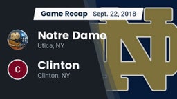 Recap: Notre Dame  vs. Clinton  2018