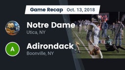 Recap: Notre Dame  vs. Adirondack  2018