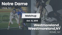 Matchup: Notre Dame High vs. Westmoreland , Weestmoreland,NY 2019