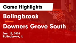 Bolingbrook  vs Downers Grove South  Game Highlights - Jan. 13, 2024