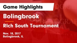 Bolingbrook  vs RIch South Tournament Game Highlights - Nov. 18, 2017