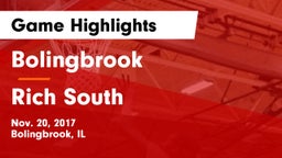 Bolingbrook  vs Rich South  Game Highlights - Nov. 20, 2017