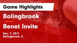 Bolingbrook  vs Benet Invite Game Highlights - Dec. 9, 2017