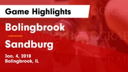 Bolingbrook  vs Sandburg  Game Highlights - Jan. 4, 2018