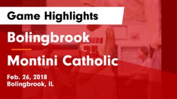 Bolingbrook  vs Montini Catholic Game Highlights - Feb. 26, 2018
