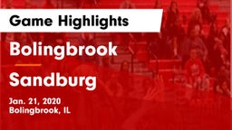 Bolingbrook  vs Sandburg  Game Highlights - Jan. 21, 2020