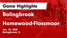 Bolingbrook  vs Homewood-Flossmoor  Game Highlights - Jan. 23, 2020