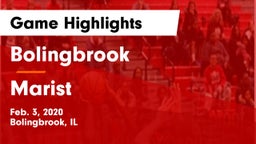 Bolingbrook  vs Marist Game Highlights - Feb. 3, 2020