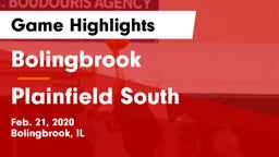 Bolingbrook  vs Plainfield South  Game Highlights - Feb. 21, 2020