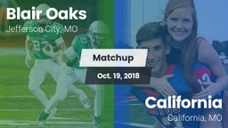 Matchup: Blair Oaks High vs. California  2018