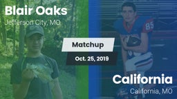 Matchup: Blair Oaks High vs. California  2019