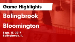 Bolingbrook  vs Bloomington  Game Highlights - Sept. 13, 2019