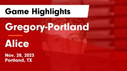 Gregory-Portland  vs Alice  Game Highlights - Nov. 28, 2023