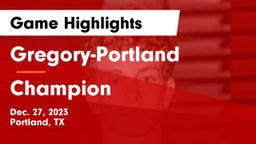 Gregory-Portland  vs Champion  Game Highlights - Dec. 27, 2023