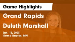 Grand Rapids  vs Duluth Marshall Game Highlights - Jan. 12, 2023