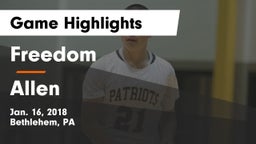 Freedom  vs Allen  Game Highlights - Jan. 16, 2018