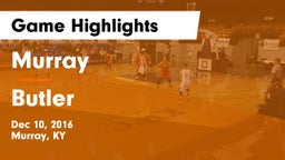 Murray  vs Butler  Game Highlights - Dec 10, 2016
