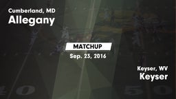 Matchup: Allegany vs. Keyser  2016