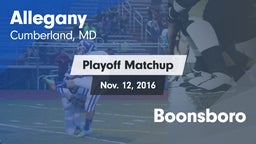 Matchup: Allegany vs. Boonsboro 2016