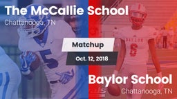 Matchup: The McCallie School vs. Baylor School 2018