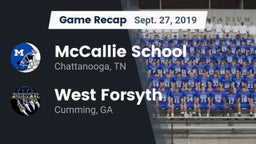 Recap: McCallie School vs. West Forsyth  2019