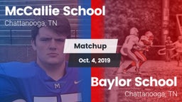 Matchup: The McCallie School vs. Baylor School 2019