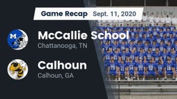 Recap: McCallie School vs. Calhoun  2020