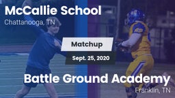 Matchup: The McCallie School vs. Battle Ground Academy  2020