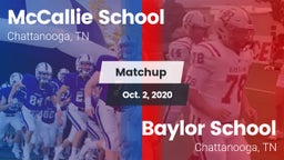 Matchup: The McCallie School vs. Baylor School 2020