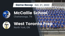 Recap: McCallie School vs. West Toronto Prep 2022