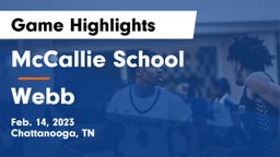 McCallie School vs Webb  Game Highlights - Feb. 14, 2023