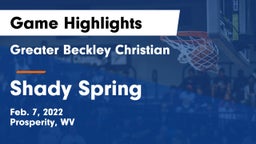 Greater Beckley Christian  vs Shady Spring Game Highlights - Feb. 7, 2022