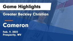 Greater Beckley Christian  vs Cameron  Game Highlights - Feb. 9, 2022