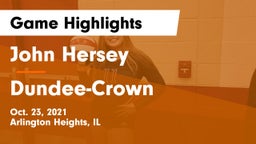 John Hersey  vs Dundee-Crown  Game Highlights - Oct. 23, 2021