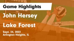 John Hersey  vs Lake Forest  Game Highlights - Sept. 24, 2022