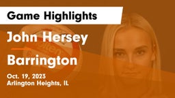 John Hersey  vs Barrington Game Highlights - Oct. 19, 2023