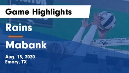 Rains  vs Mabank  Game Highlights - Aug. 15, 2020