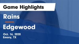 Rains  vs Edgewood  Game Highlights - Oct. 16, 2020