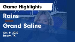 Rains  vs Grand Saline  Game Highlights - Oct. 9, 2020