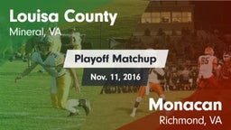 Matchup: Louisa County High vs. Monacan  2016