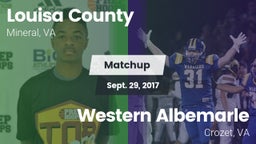 Matchup: Louisa County High vs. Western Albemarle  2017