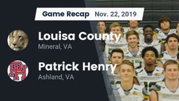 Recap: Louisa County  vs. Patrick Henry  2019