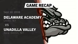 Recap: Delaware Academy  vs. Unadilla Valley  2016