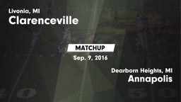 Matchup: Clarenceville vs. Annapolis  2016