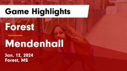 Forest  vs Mendenhall  Game Highlights - Jan. 12, 2024