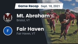 Recap: Mt. Abraham  vs. Fair Haven  2021