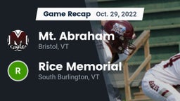 Recap: Mt. Abraham  vs. Rice Memorial  2022
