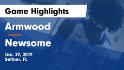 Armwood  vs Newsome  Game Highlights - Jan. 29, 2019