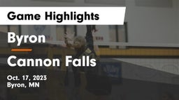 Byron  vs Cannon Falls  Game Highlights - Oct. 17, 2023