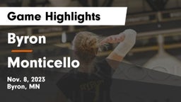 Byron  vs Monticello  Game Highlights - Nov. 8, 2023